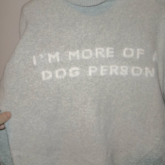 NEW Women's "I'm More Of A Dog Person" Turtleneck Sweater - Heathered Gray - Picture 5 of 10
